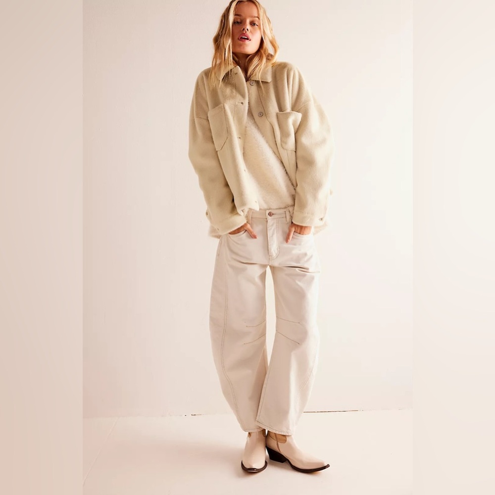 Free People We The Free Good Luck Mid-Rise Barrel Jeans